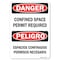 Signmission OSHA, Confined Space Permit Required Bilingual, 10in X 7in Rigid Plastic, 10" W, 7" H, Landscape OS-DS-P-710-L-19304 - alternate 1